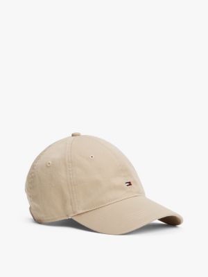 gorra de béisbol con logo bordado beige de hombres tommy hilfiger