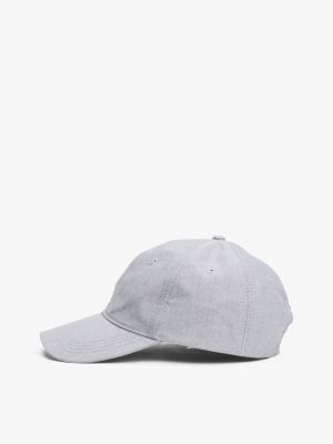 grau 6-panel-baseball-cap für herren - tommy hilfiger