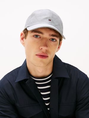 grau 6-panel-baseball-cap für herren - tommy hilfiger