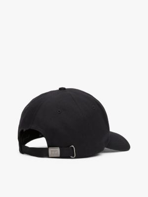 cappello da baseball con bandierina ricamata nero da uomini tommy hilfiger