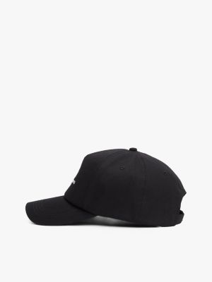 cappello da baseball con bandierina ricamata nero da uomini tommy hilfiger