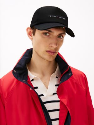 schwarz 6-panel-baseball-cap für herren - tommy hilfiger