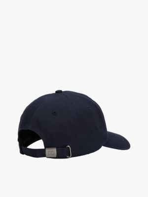 cappello da baseball con bandierina ricamata blu da uomini tommy hilfiger