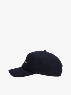 cappello da baseball con bandierina ricamata blu da uomini tommy hilfiger