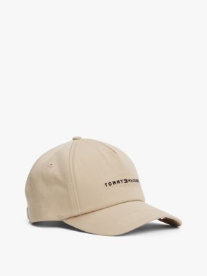 cappello da baseball con bandierina ricamata beige da uomini tommy hilfiger