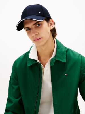 cappello da baseball in flanella blu da uomini tommy hilfiger