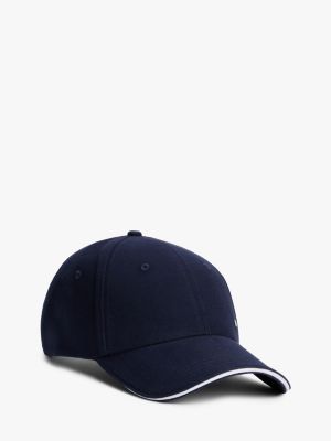 blau 6-panel-baseball-cap aus flanell für herren - tommy hilfiger