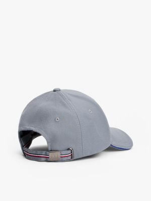 casquette à six panneaux en flanelle gris pour hommes tommy hilfiger