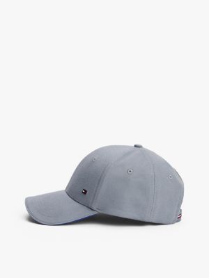 grau 6-panel-baseball-cap aus flanell für herren - tommy hilfiger