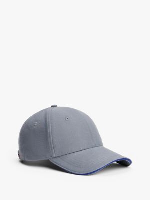 casquette à six panneaux en flanelle grey pour hommes tommy hilfiger