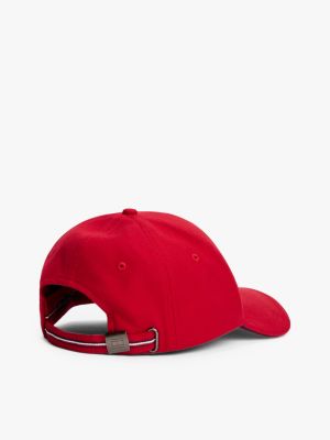 casquette à six panneaux en flanelle rouge pour hommes tommy hilfiger