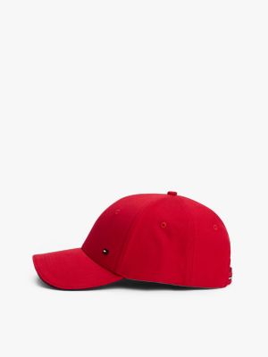 casquette à six panneaux en flanelle rouge pour hommes tommy hilfiger