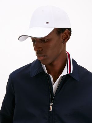 white flannel six-panel baseball cap for men tommy hilfiger