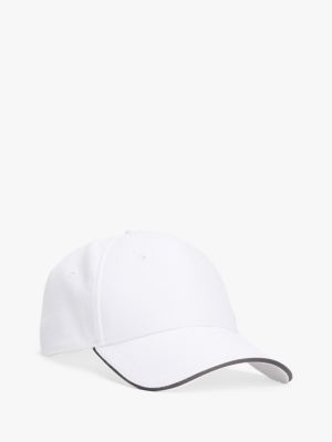 gorra de béisbol de franela white de hombres tommy hilfiger