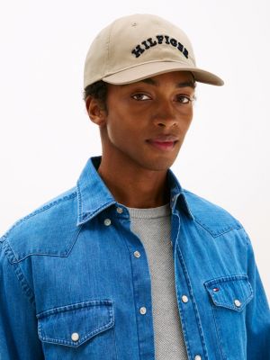 beige hilfiger monotype 6-panel-baseball-cap für herren - tommy hilfiger