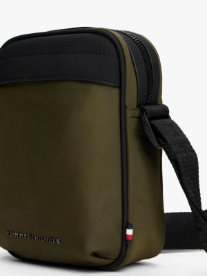 sac reporter à logo en métal kaki pour hommes tommy hilfiger