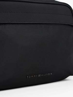 schwarz crossbody-kameratasche mit metall-logo für herren - tommy hilfiger