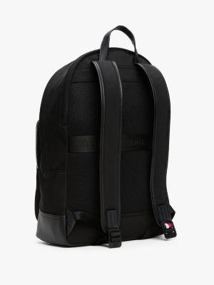 black th business metal logo backpack for men tommy hilfiger