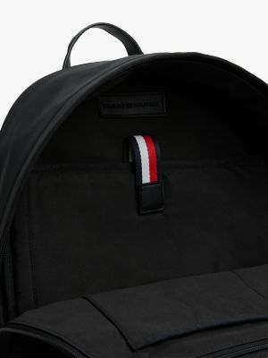 black th business metal logo backpack for men tommy hilfiger