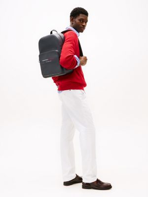 multi signature textured backpack for men tommy hilfiger