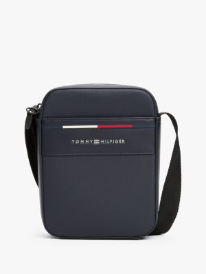 sac reporter emblématique à bandoulière bleu pour hommes tommy hilfiger