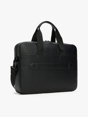 black signature laptop bag for men tommy hilfiger