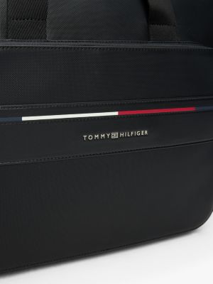 black signature laptop bag for men tommy hilfiger