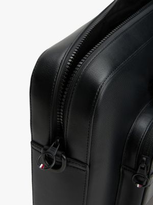 sacoche pour ordinateur portable emblématique noir pour hommes tommy hilfiger