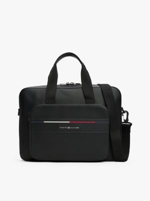 borsa per laptop signature nero da uomini tommy hilfiger