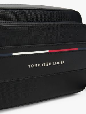 sac messenger emblématique à bandoulière noir pour hommes tommy hilfiger