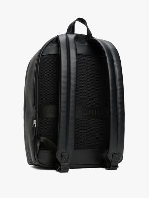 black pebble grain metal logo backpack for men tommy hilfiger