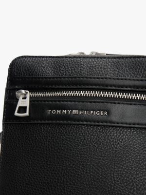 czarny torebka reporterka z kolekcji signature dla mężczyźni - tommy hilfiger