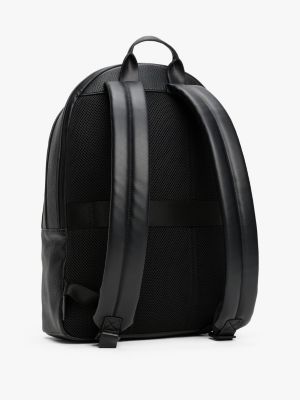 black th monogram pebble grain backpack for men tommy hilfiger