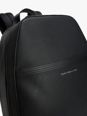 black th business leather backpack for men tommy hilfiger