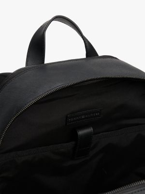 black th business leather backpack for men tommy hilfiger