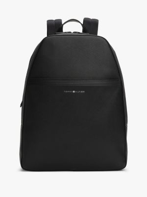 black th business leather backpack for men tommy hilfiger