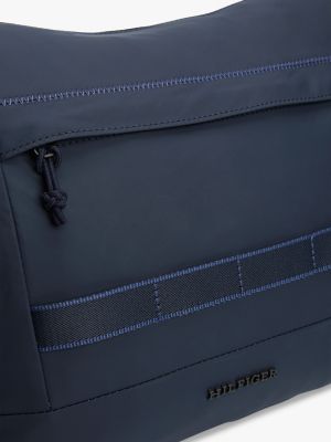 sac messenger à bandoulière et logo en métal bleu pour hommes tommy hilfiger