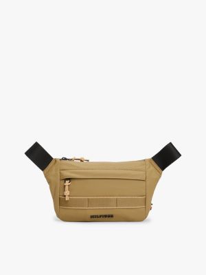 marsupio con logo in rilievo brown da uomini tommy hilfiger