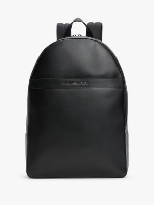 black th business corporate logo backpack for men tommy hilfiger