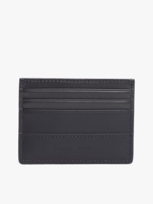 black corporate leather card holder for men tommy hilfiger