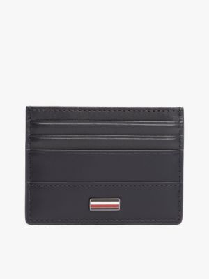 black corporate leather card holder for men tommy hilfiger