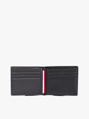 blue corporate leather bifold wallet for men tommy hilfiger