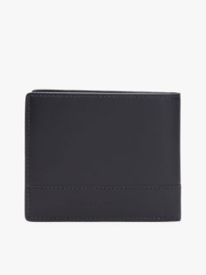 grey corporate leather bifold wallet for men tommy hilfiger