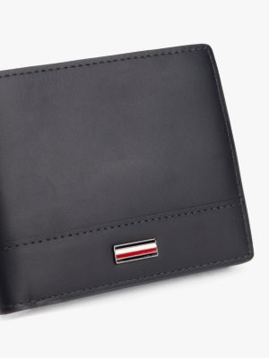 grey corporate leather bifold wallet for men tommy hilfiger