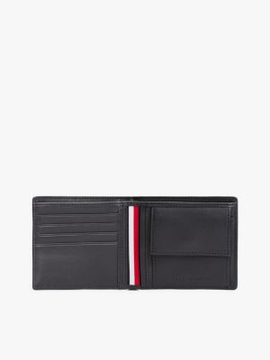 grey corporate leather bifold wallet for men tommy hilfiger