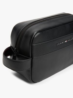 trousse de toilette corporate à logo en métal noir pour hommes tommy hilfiger