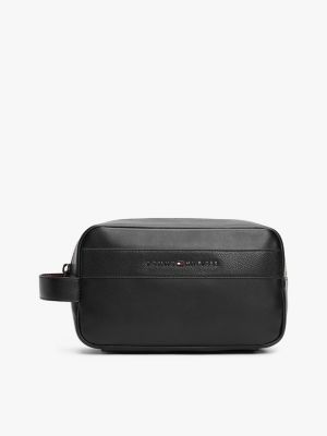 pochette toilette corporate con logo nero da uomini tommy hilfiger