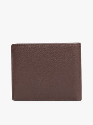 braun th monogram bifold-brieftasche aus leder für herren - tommy hilfiger