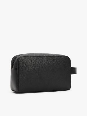 black th monogram washbag for men tommy hilfiger