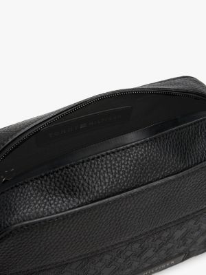 black th monogram washbag for men tommy hilfiger